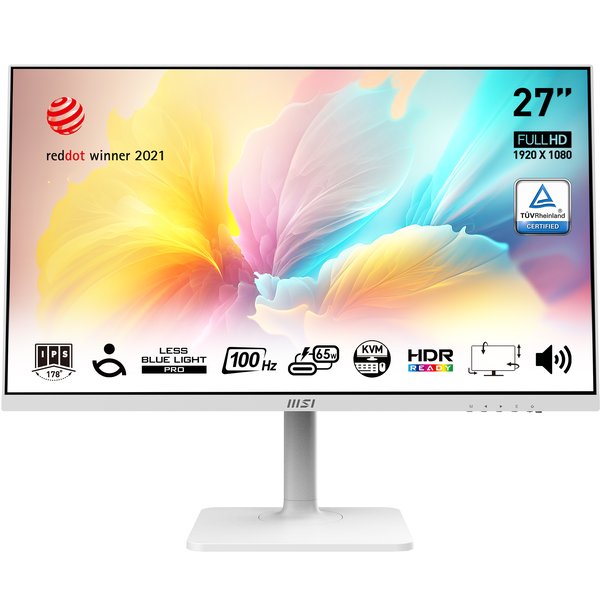 Монитор 27" MSI Modern MD272XPW IPS 1920x1080, 100 Гц, 4 мс, 16:9, 300 кд/м², HDMI 1.4b, DP, USB-C, динамики, HDR10, белый