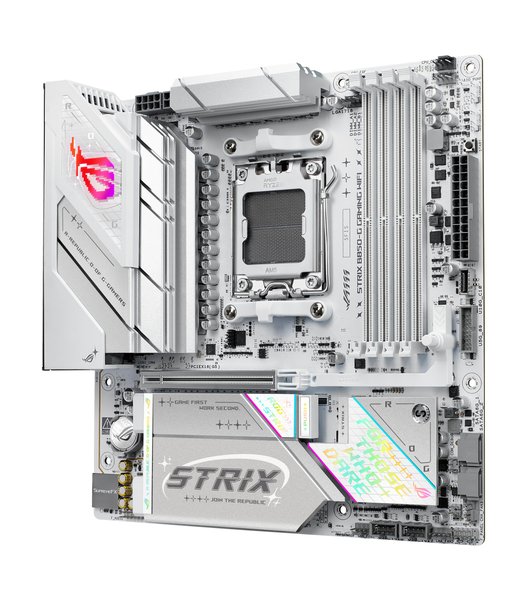 Материнская плата Asus ROG STRIX B850-G GAMING WIFI, AM5, AMD B850, 4xDDR5, 2xSATA, 4xM.2, 1xPCIe 5.0 x16, 1xHDMI, 1xDP, 1x2.5Gb LAN, Wi-Fi 7, Bluetooth 5.4, 1xUSB-C 20Gbps, 1xUSB-C 10Gbps, 2xUSB-A 10Gbps, 4xUSB-A 5Gbps, 2xUSB-A 2.0, 2x3.5 мм, 7.1, mATX