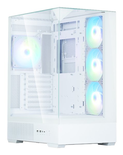 Компьютерный корпус ZALMAN P40 Prism Plus, ATX, белый, WINDOW, 3xCombo (3.5'' or 2.5"), 1xUSB TYPE-C, 2xUSB 3.0, SIDE 3x120мм ARGb, REAR 1x120мм ARGb