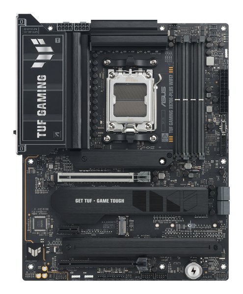 Материнская плата ASUS TUF GAMING X870E-PLUS WIFI7, AM5, AMD X870E, 4xDDR5, 4xSATA, 4xM.2, 1xPCIe 5.0 x16, 1xPCIe 4.0 x4, 1xPCIe 3.0 x1, 1xHDMI, 1x2.5Gb LAN, Wi-Fi 7, Bluetooth 5.4, 2xUSB-C 40Gbps, 3xUSB-A 10Gbps, 4xUSB-A 5Gbps, 4xUSB-A 2.0, 3x3.5 мм, 7.1, ATX