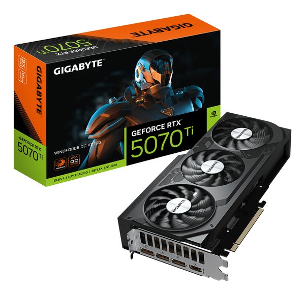 Видеокарта Gigabyte PCI-E 5.0 GV-N507TWF3OCV2-16GD NVIDIA GeForce RTX 5070TI 16Gb 256bit GDDR7 2497/28000 HDMIx1 DPx3 HDCP Ret