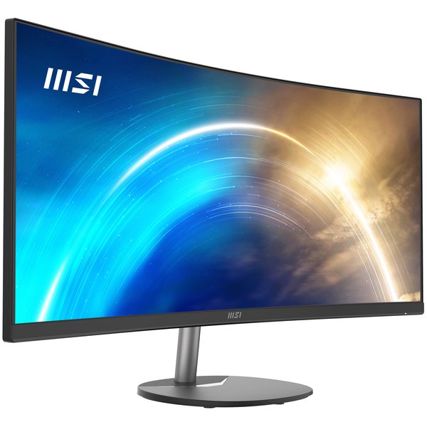 Монитор 34" MSI PRO MP341CQ VA 3440x1440, 100 Гц, 1 мс, 21:9, 300 кд/м², 2xHDMI 2.0b, DP 1.2a, 3.5 Jack, динамики (2x2 Вт), изогнутый экран (1500R), FreeSync, черный