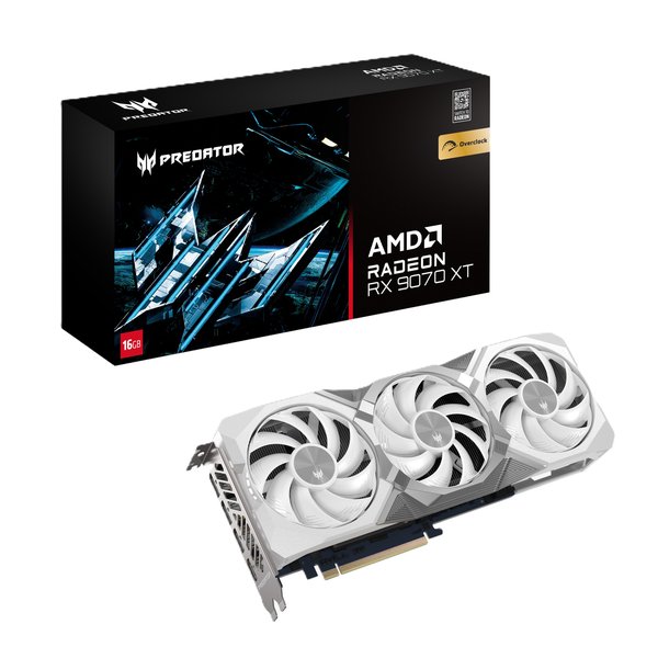 Видеокарта Acer RX9070XT PREDATOR BIFROST WHITE OC 16Gb GDDR6 256bit 3xDP HDMI 3FAN RTL