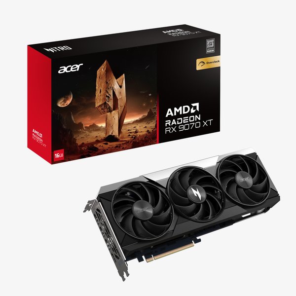 Видеокарта Acer RX9070XT NITRO OC 16Gb GDDR6 256bit 3xDP HDMI 3FAN RTL