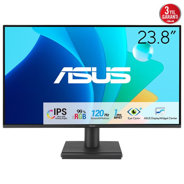 Монитор 23.8" ASUS VA249HG IPS 1920x1080, 120 Гц, 1 мс, 16:9, 300 кд/м², HDMI 1.4, VGA, 3.5 Jack, Adaptive-Sync, черный