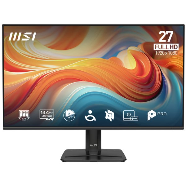 Монитор 27" MSI Pro MP271 E14A IPS 1920x1080, 144 Гц, 1 мс (MPRT), 16:9, 300 кд/м², VGA, HDMI 2.0, DP 1.2a, 3.5 Jack, динамики (2x2 Вт), HDR10, Adaptive-Sync, черный