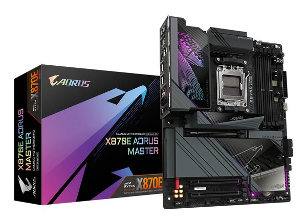 Материнская плата Gigabyte X870E A MASTER X Socket AM5 AMD X870E 4xDDR5 ATX AC`97 8ch(7.1) 1P 10Gigabit + 1P 5Gigabit RAID+HDMI
