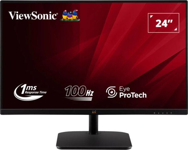 Монитор 23.8" ViewSonic VA2432-MHD-3 IPS 1920x1080, 75 Гц, 4 мс, 16:9, 250 кд/м², VGA, HDMI 1.4, DP 1.2, 3.5 Jack, динамики (2x2 Вт), черный
