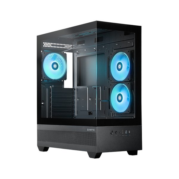 Компьютерный корпус Chieftec Vista черный без БП ATX 3x120мм 1xUSB2.0 1xUSB3.0 1xUSB3.1 audio bott PSU