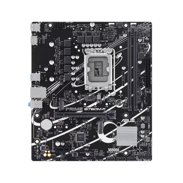 Материнская плата ASUS PRIME B760M-F, LGA 1700, Intel B760, 2xDDR5, 4xSATA, 2xM.2, 1xPCIe 4.0 x16, 1xPCIe 3.0 x1, 1xHDMI, 1x1Gb LAN, 4xUSB-A 5Gbps, 2xUSB-A 2.0, 7.1, mATX