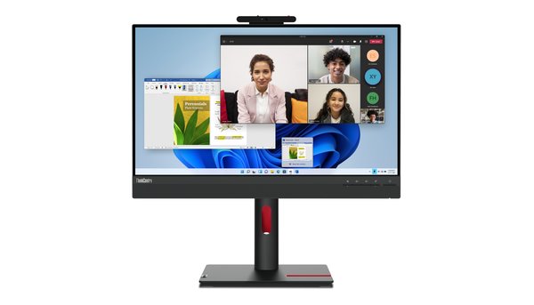 Монитор 24" Lenovo ThinkCentre TIO24Gen5 IPS FHD, 60 Гц, 4 мс, 16:9, 250 кд/м², HDMI 1.4, DP 1.2, встроенная веб-камера (FHD), встроенный микрофон, встроенные динамики (2x3 Вт), черный