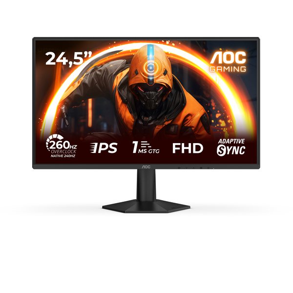 Монитор 24.5" AOC AGON 25G50Z Fast IPS, 1920x1080, 260Hz, 0.3ms, 300сd/m, 3000:1 2xHDMI(2.0), DP(1.4) ExPSU, Vesa 100, Black