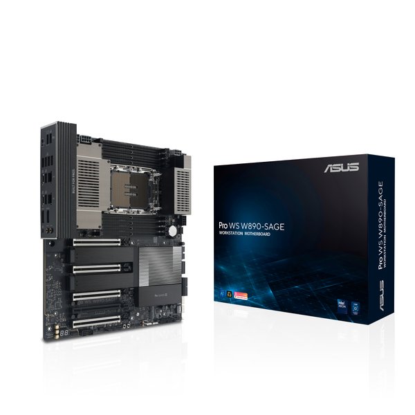 Серверная материнская плата ASUS PRO WS W890-SAGE, 1xLGA 4710-2, Intel W890, 8xDDR5, 4xSATA, 4xM.2, 4xPCIe 5.0 x16, 1xPCIe 4.0 x16, 2xDP, 1x2.5Gb LAN, 1x10Gb LAN, 2xUSB-C 40Gbps (USB4 / Gen3x2), 6xUSB-A 10Gbps, 2xUSB-A 2.0, 7.1, SSI CEB