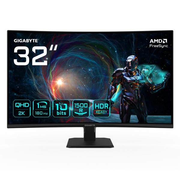 Монитор Gigabyte 31.5" GS32QCA черный VA LED 16:9 HDMI M/M матовая 3500:1 250cd 178гр/178гр 2560x1440 180Hz DP QHD 5.86кг