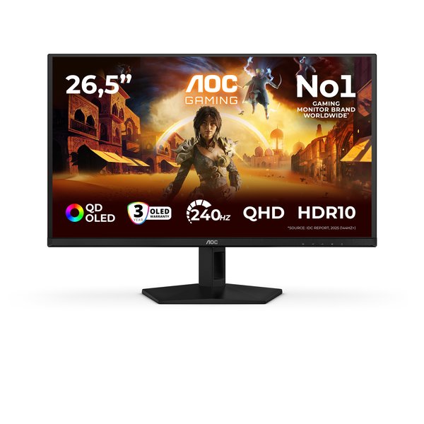 Монитор AOC 26,5" Q27G41ZDF, 16:9, QD-OLED, QHD, 0,03ms, 200cd, 240Hz, HDMI, DP