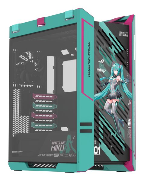 Корпус ASUS ROG Strix Helios II GX601S Hatsune Miku Edition Black, Full-Tower, чёрный, 4 x 140 мм