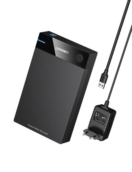 Внешний корпус для HDD 2.5”/3.5” UGREEN US222 50422 для жесткого диска USB 3.0 B to SATA, черный