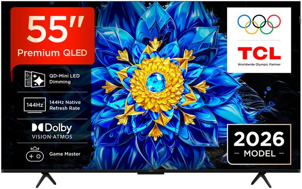 Телевизор TCL 55" (140 см) 55P8L черный 4K UltraHD QLED Smart TV