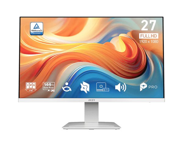Монитор MSI 27" Pro MP273W E14A белый IPS LED 16:9 HDMI M/M матовая 250cd 178гр/178гр 1920x1080 144Hz VGA DP FHD 4.1кг