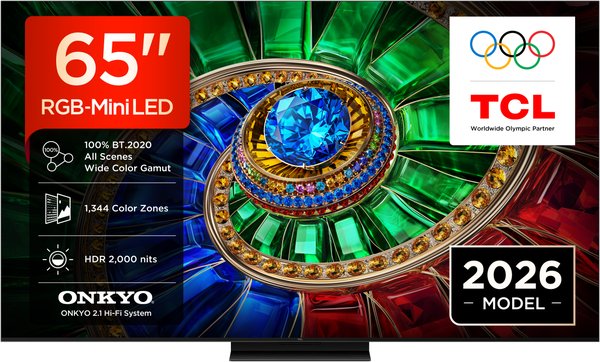 Телевизор TCL 65" 65RM7L RGB-MiniLED черный QLED  4K Ultra HD 144Hz Smart TV