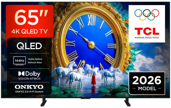 Телевизор TCL 65" 65A400, черный, QLED, 3840x2160 4K Ultra HD, 144 Гц, Google TV, 3 ГБ/32 ГБ