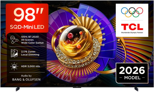 Телевизор TCL 98" 98C7L, черный, Mini LED QLED, 3840x2160 4K Ultra HD, 144 Гц, Google TV, 3 ГБ/64 ГБ