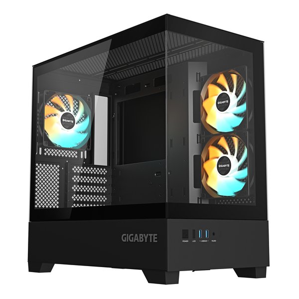 Корпус Gigabyte GB-C201P черный без БП mATX 9x120mm 3x140mm 2xUSB3.0 audio bott PSU