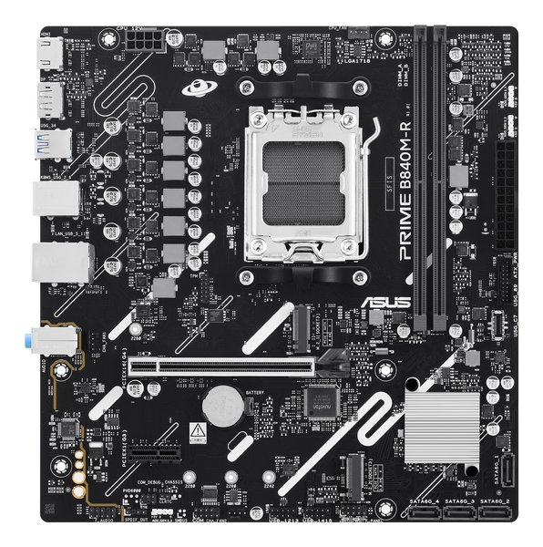 Материнская плата Asus PRIME B840M-R Socket AM5 AMD B840 2xDDR5 mATX AC`97 8ch(7.1) GbLAN RAID+HDMI+DP