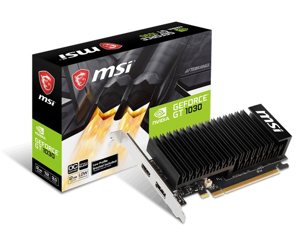 Видеокарта MSI PCI-E GT 1030 2GHD4 LP OC nVidia GeForce GT 1030 2048Mb 64bit DDR4 1189/2100/HDMIx1/DPx1/HDCP Ret low profile