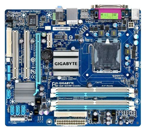 Материнская плата Gigabyte GA-G41M-COMBO-GQ (rev.3), LGA 775, Intel G41, 4xDDR2/DDR3, 4xSATA, 1xPCIe 1.1 x16, 1xPCIe 1.1 x1, 1xVGA, 1x 1Gb LAN, 4xUSB 2.0, 3x3.5 мм, 5.1, Micro ATX