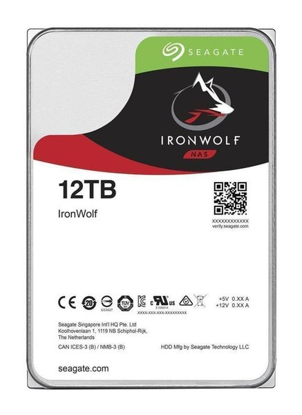 Жесткий диск Seagate Ironwolf ST12000VN0008, 12Tb SATA 6.0Gb/s, 7200 rpm, 256mb buffer, 3.5",для NAS