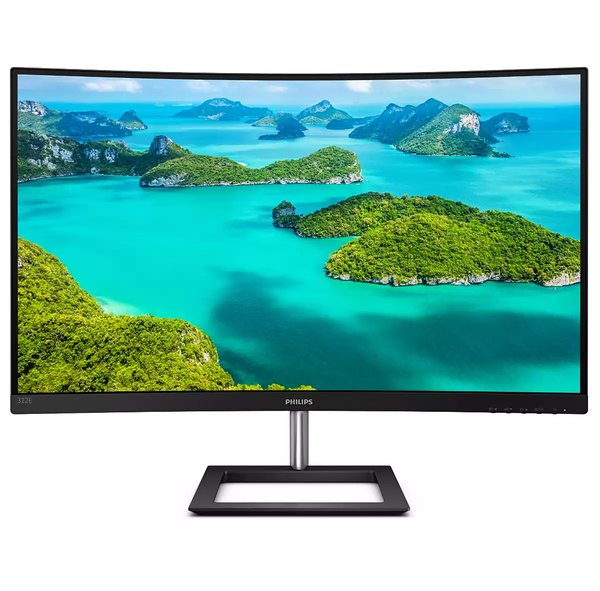 Монитор 31.5" Philips 322E1C VA 1920x1080, 75 Гц, 4 мс, 16:9, 250 кд/м2, 1xHDMI, 1xDP, изогнутый, 1x3.5 мм, черный