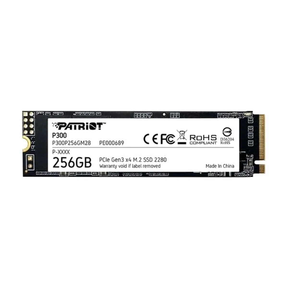 Накопитель SSD Patriot P300, 256Gb, PCIe 3.0 x4, M.2 2280, NVMe, R/W 1700/1100