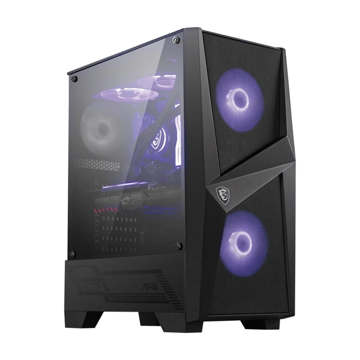 Компьютерный корпус MSI MAG FORGE 100M/mid-tower, ATX, tempered glass side panel/2x RGb 120мм & 1x 120мм fans inc./MAG FORGE 100M