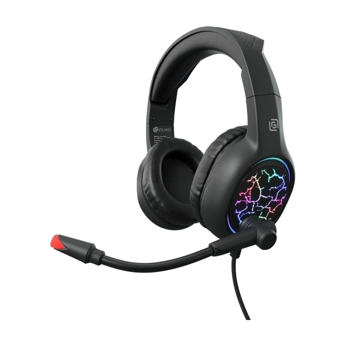 Гарнитура Oklick HS-L930G чёрный/синий, проводная, USB, подсветка