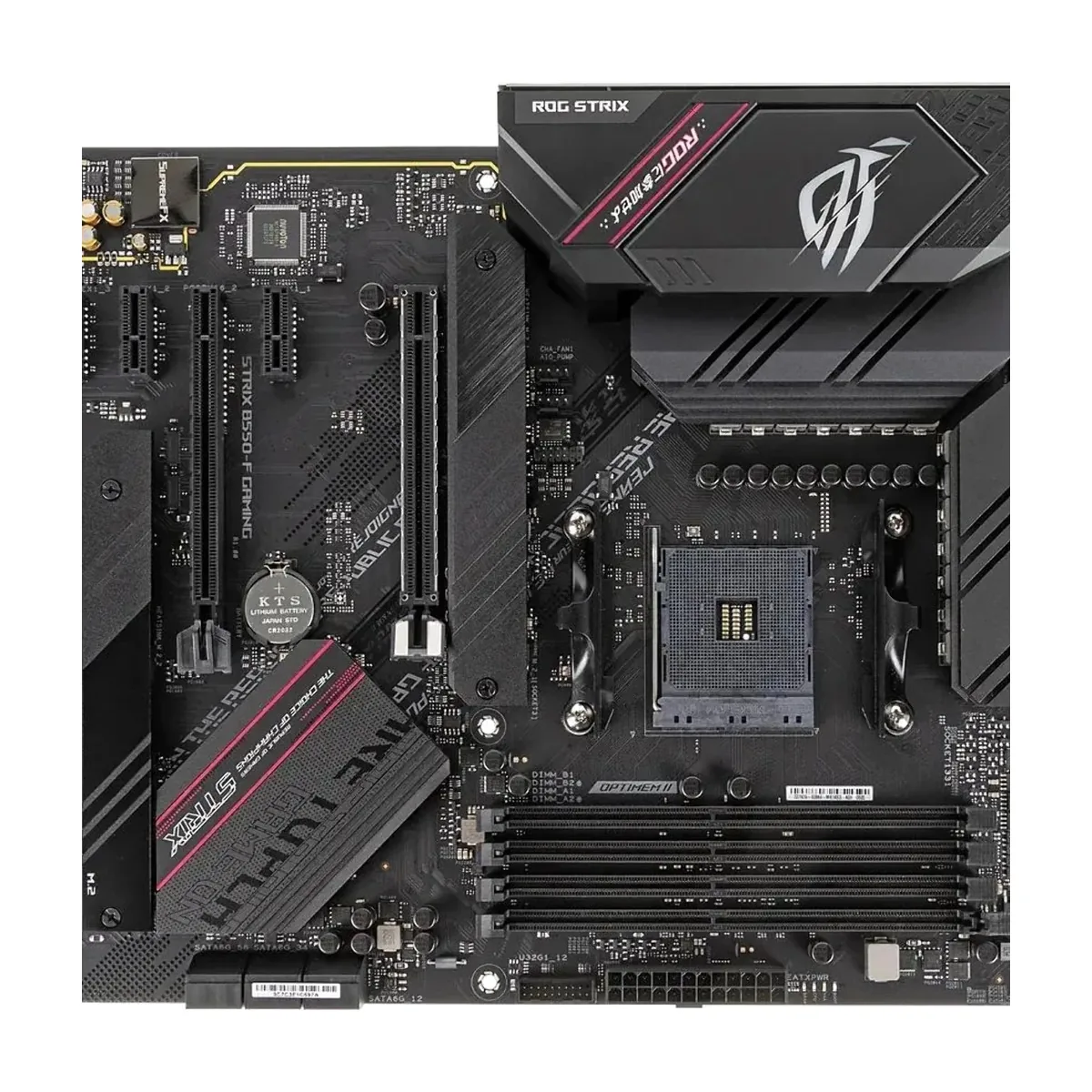 Материнская плата ASUS ROG STRIX B550-F GAMING, AM4, AMD B550, 4xDDR4, 6xSATA, 2xM.2, 1xPCIe 4.0 x16, 1xPCIe 3.0 x16, 3xPCIe x1, DisplayPort, HDMI, 1x2.5Gb LAN, USB Type-C, 5x3.5 мм, 7.1, ATX