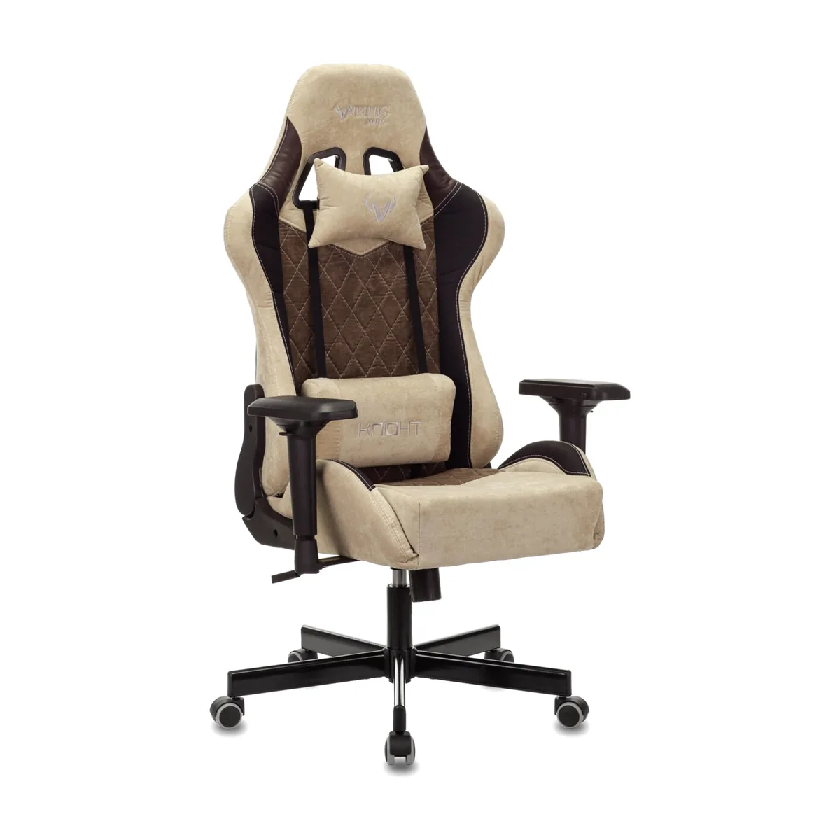 Кресло игровое Бюрократ VIKING 7 KNIGHT BR FABRIC коричневый текстиль/эко.кожа крестовина металл/пластик