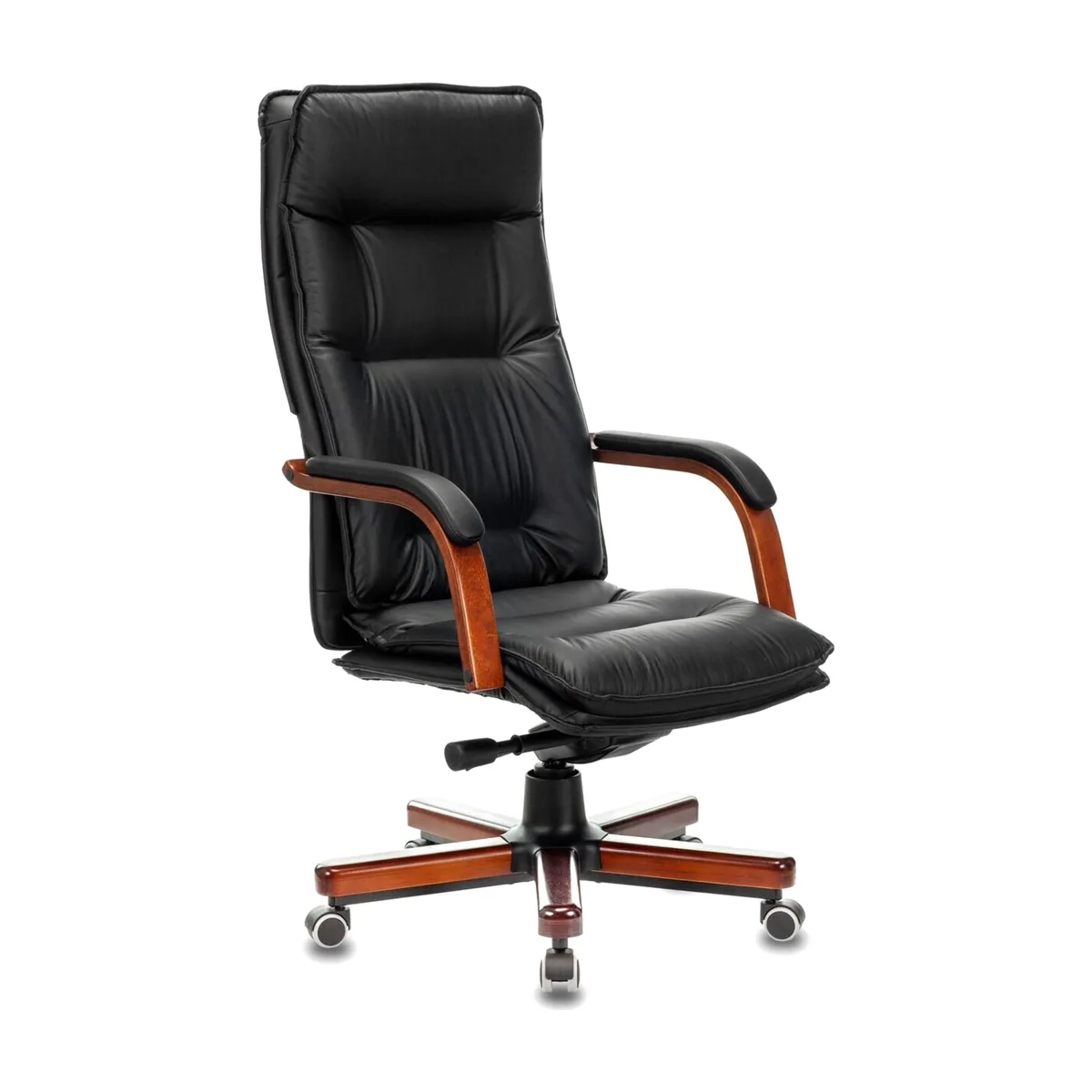 Кресло Бюрократ T-9927WALNUT/BLACK черный, кожа