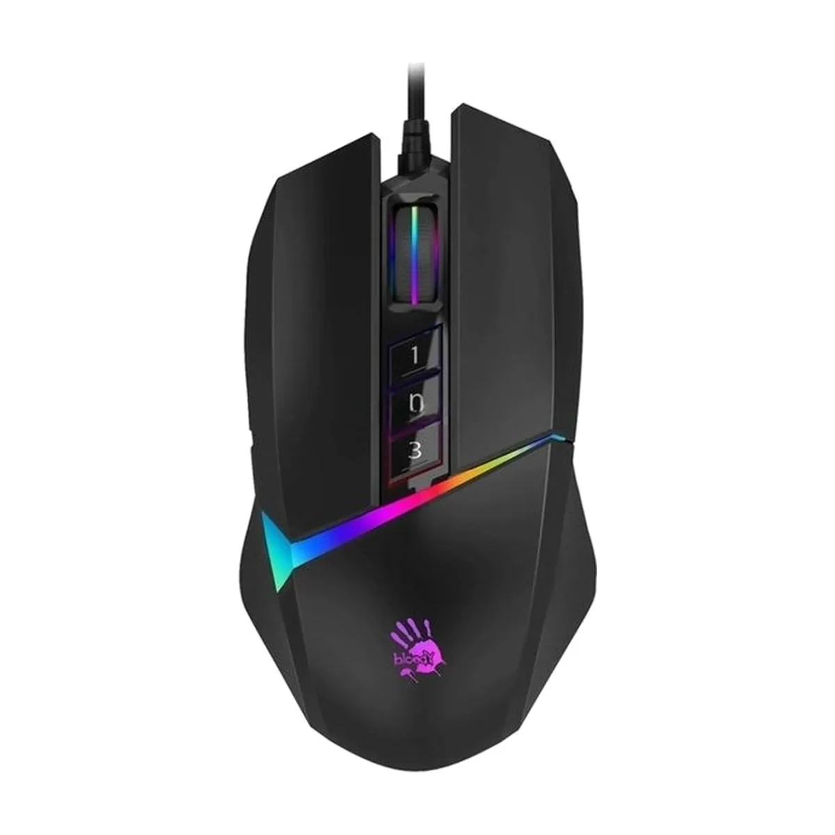 Мышь проводная A4Tech Bloody W60 Max черный, 10000 dpi, USB, кнопки - 10