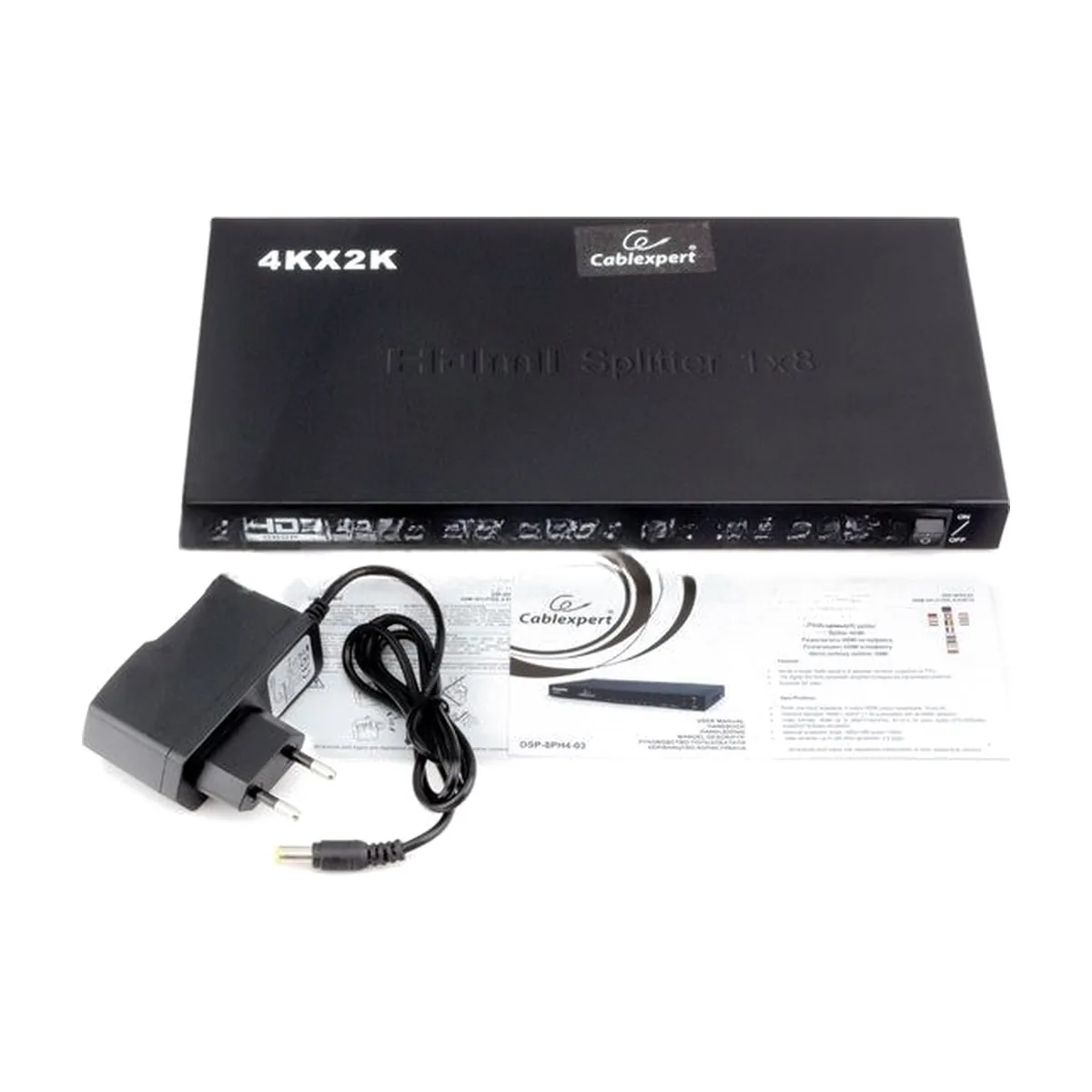 Разветвитель HDMI Cablexpert DSP-8PH4-03, HD19F/8x19F, 1 компьютер => 8 мониторов, Full-HD, 3D, 1.4v, каскадируемый