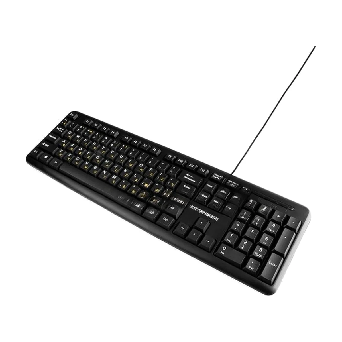 Клавиатура проводная Гарнизон GK-100XL, USB, черный, кабель 2м