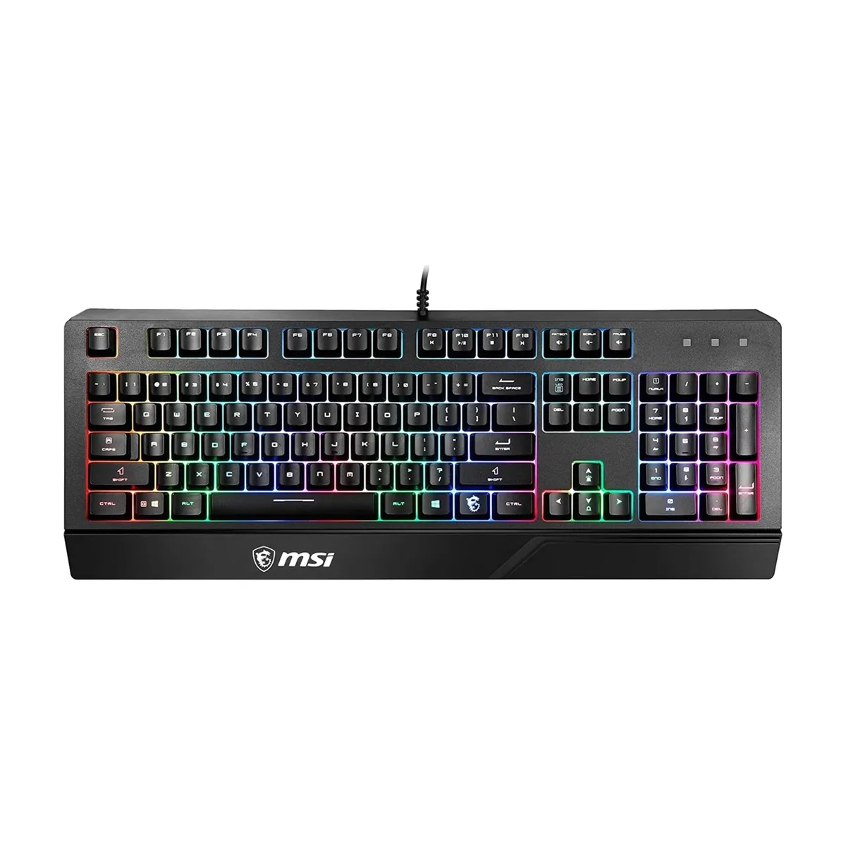 Клавиатура проводная MSI VIGOR GK20 RU черный USB Multimedia for gamer LED (подставка для запястий)