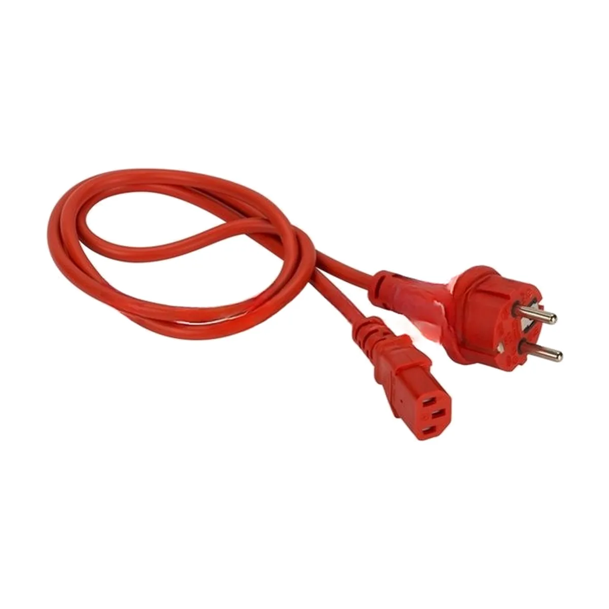 Шнур питания Lanmaster C13-Schuko прямая, 3х0.75, 220В, 10А, красный, 1.8 метра