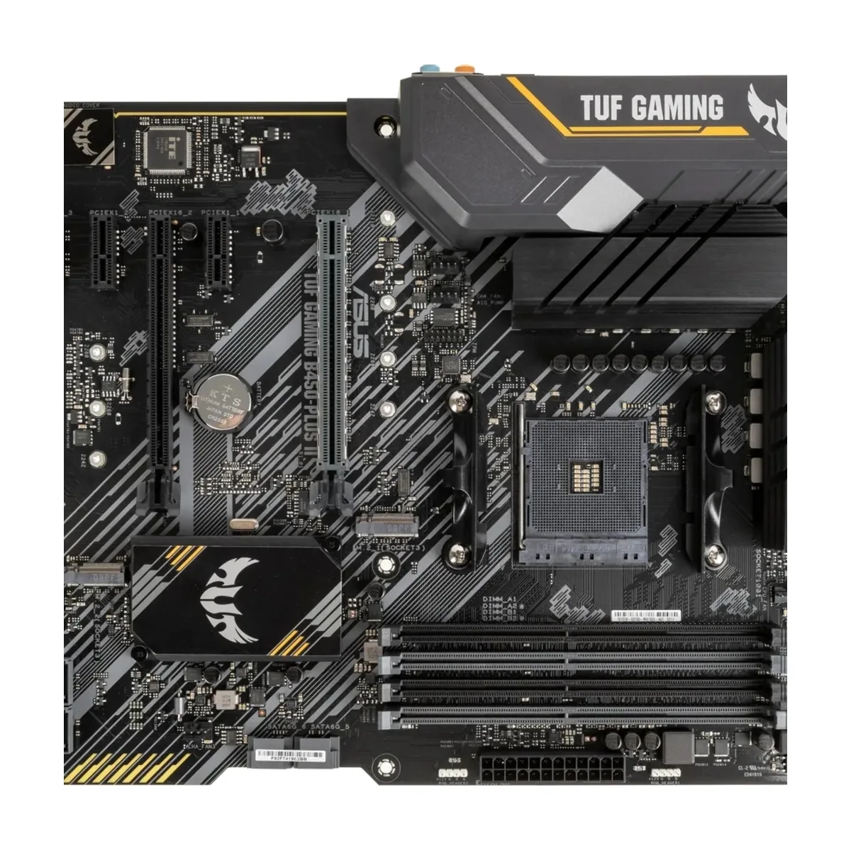 Материнская плата ASUS TUF GAMING B450-PLUS II, AM4, AMD B450, 4xDDR4, 6xSATA, 2xM.2, 1xPCIe 3.0 x16, 1xPCIe 2.0 x16, 3xPCIe x1, DisplayPort, HDMI, 1x1Gb LAN, USB Type-C, 5x3.5 мм, 7.1, ATX