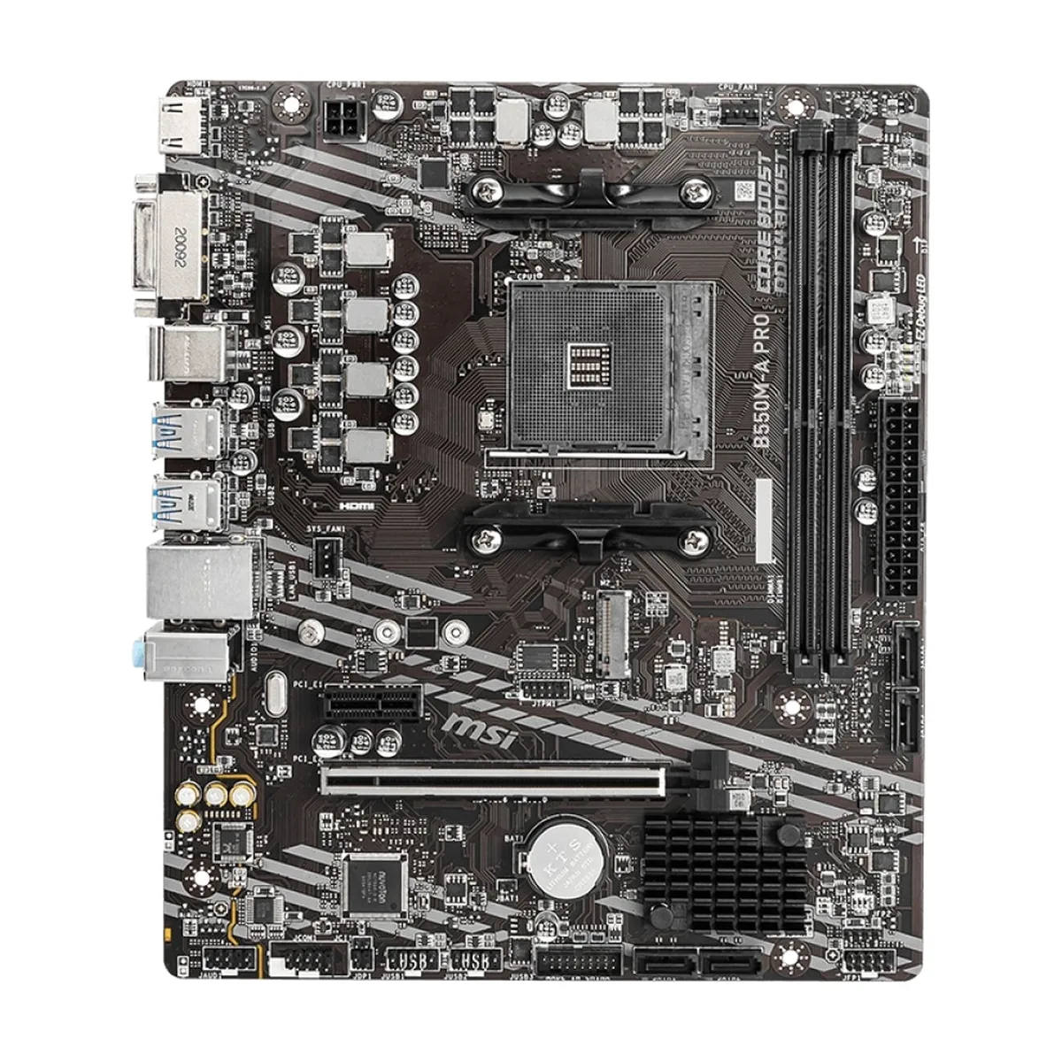 Материнская плата MSI B550M-A PRO, AM4, AMD B550, 2xDDR4, 4xSATA, 1xM.2, 1xPCIe 4.0 x16, DVI-D, HDMI, 1x1Gb LAN, 3x3.5 мм, 7.1, microATX