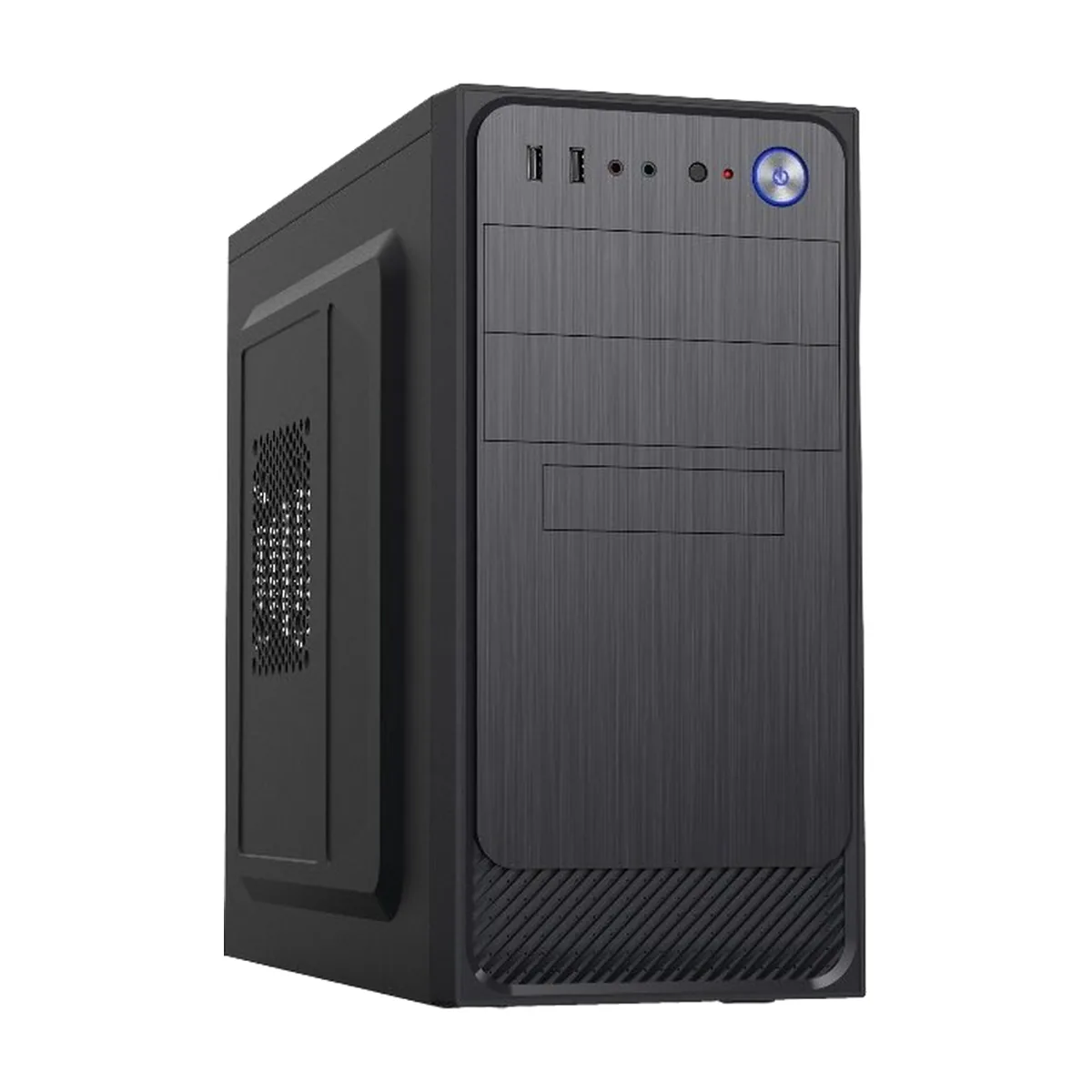 Компьютерный корпус с блоком питания Foxline 450Вт. Сase Forza mATX, 450W, 2xUSB 2.0, Black, w/o FAN, 12 см fan PSU, power cord