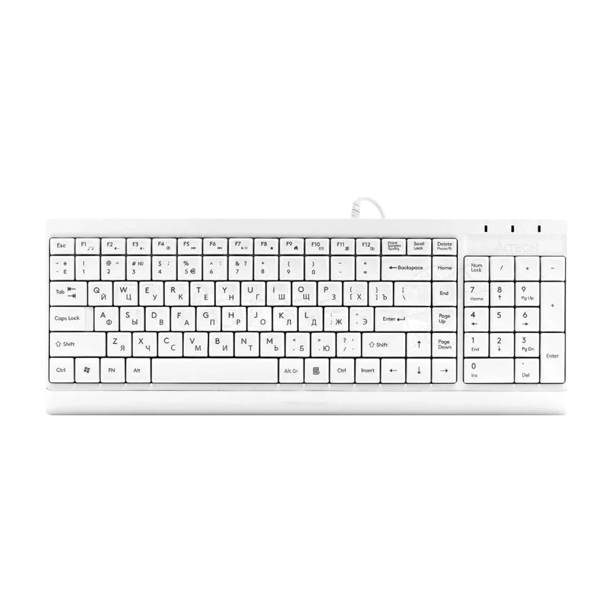 Клавиатура проводная A4Tech Fstyler FK15, USB, белый
