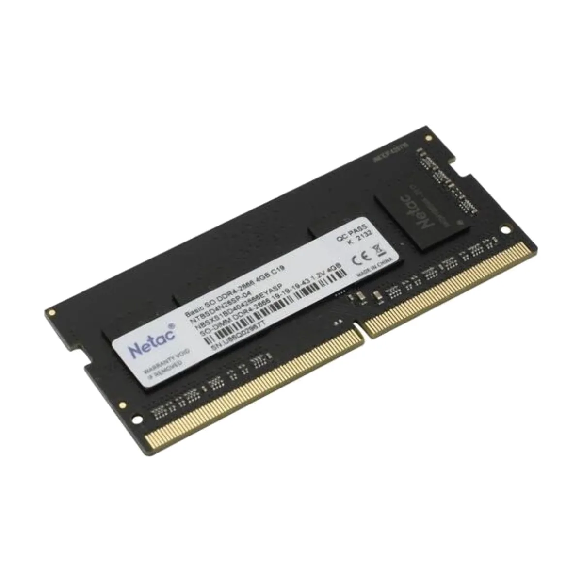 Оперативная память NETAC Basic, DDR4, 4GB (1x4GB), 2666MHz, CL19, SO-DIMM