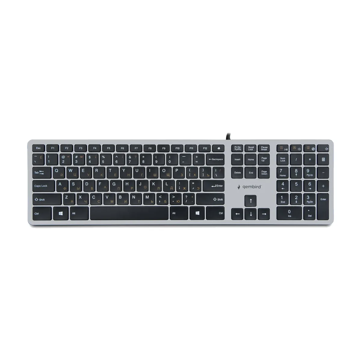 Клавиатура проводная Gembird KB-8420, USB, серый