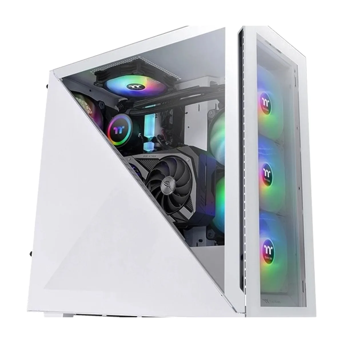 Компьютерный корпус Thermaltake Divider 300 TG ARGb белый без БП ATX 2x120мм 2xUSB 3.0 audio front door bott PSU